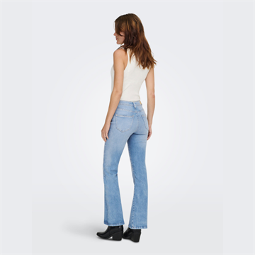 ONLY WAUW HW FLARD JEANS LIGHT BLUE DENIM - 15361594